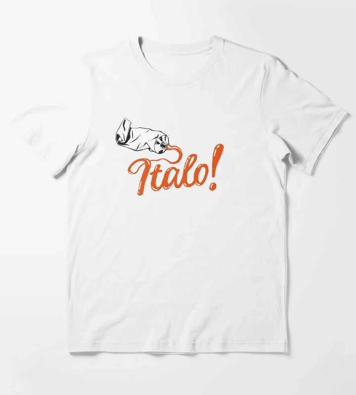 Italo orange text T-Shirt White