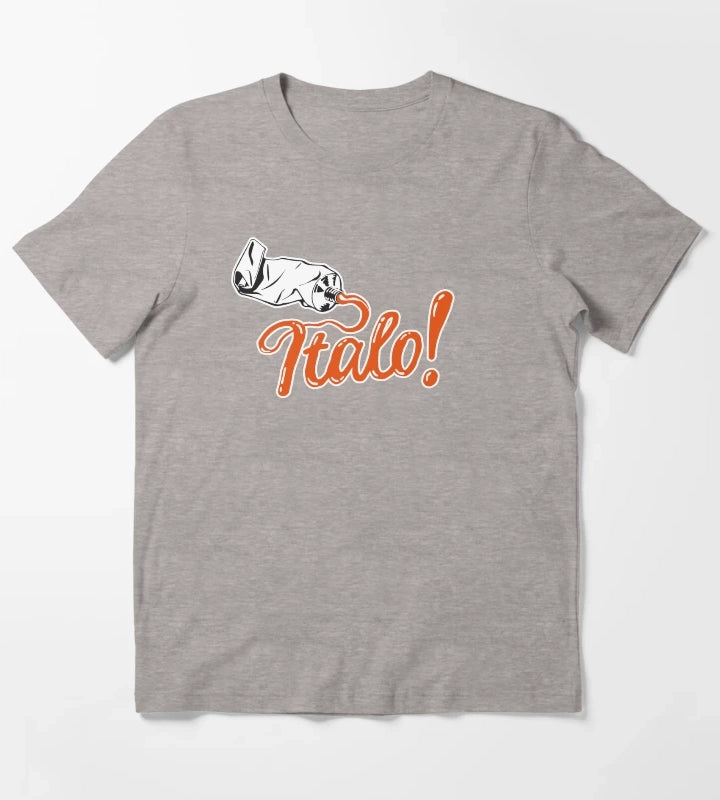 Italo orange text T-Shirt Heather Grey