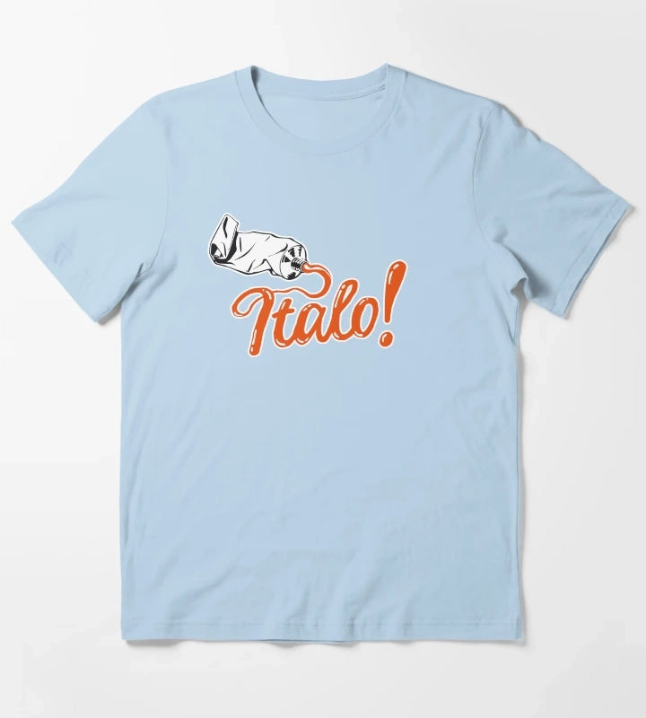Italo orange text T-Shirt Sky Blue