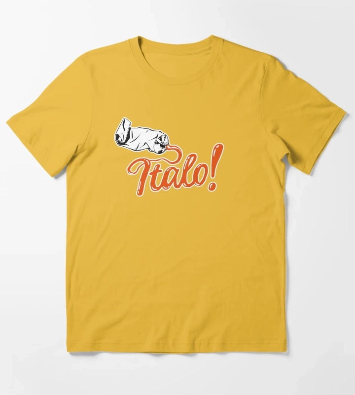 Italo orange text T-Shirt Yellow