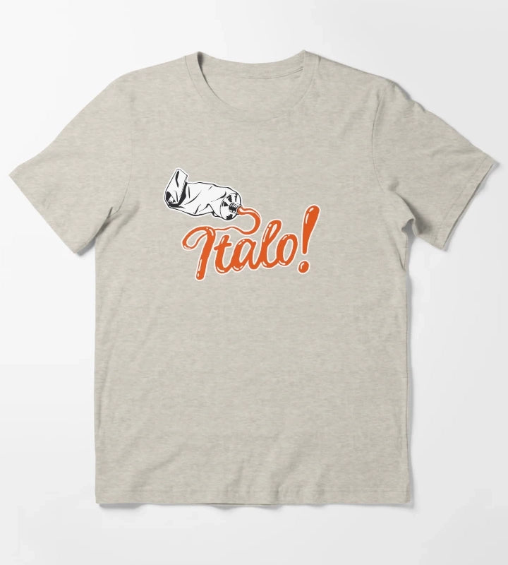 Italo orange text T-Shirt Cream