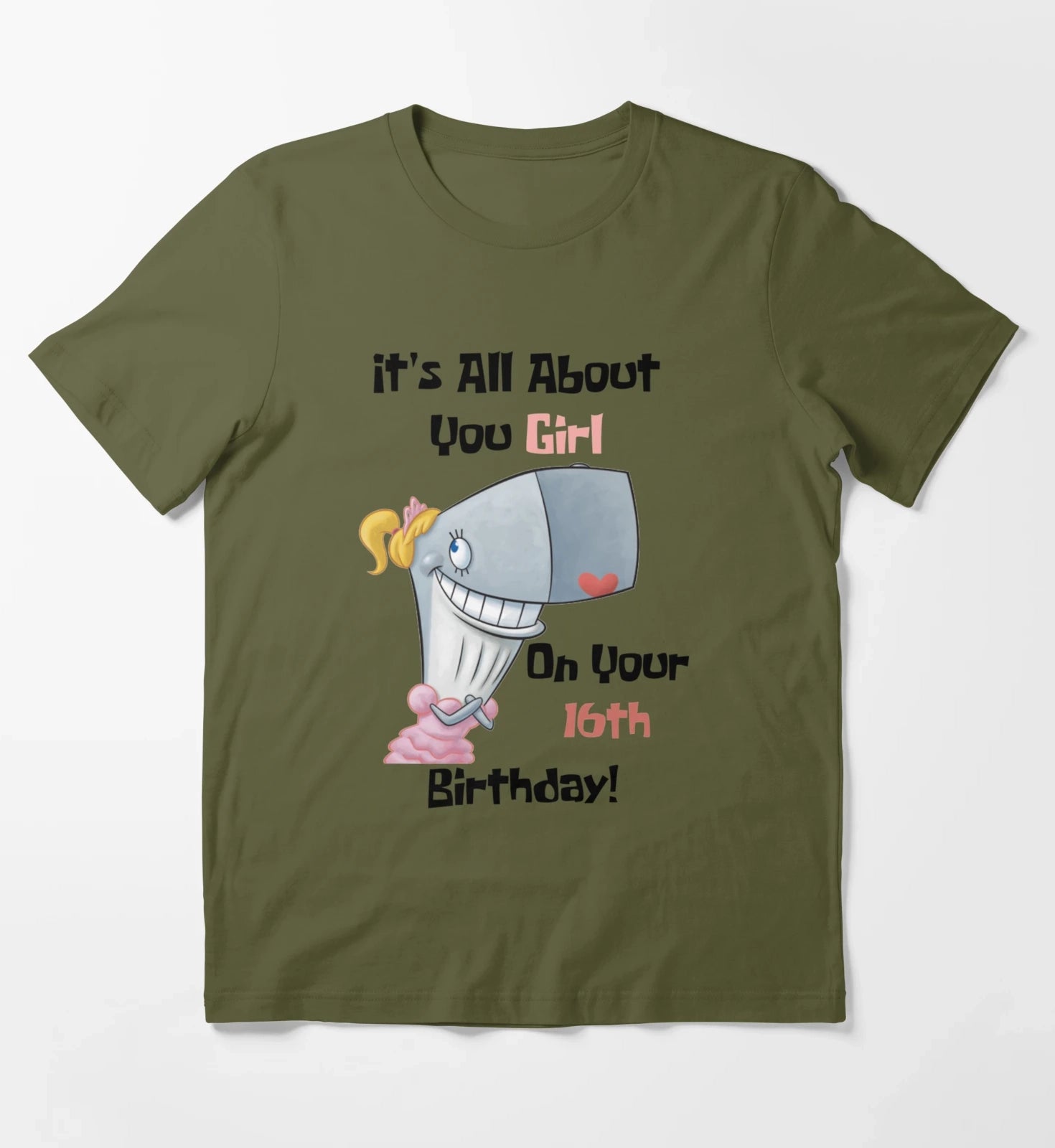 Its All About You Girl T-Shirt Olive Green