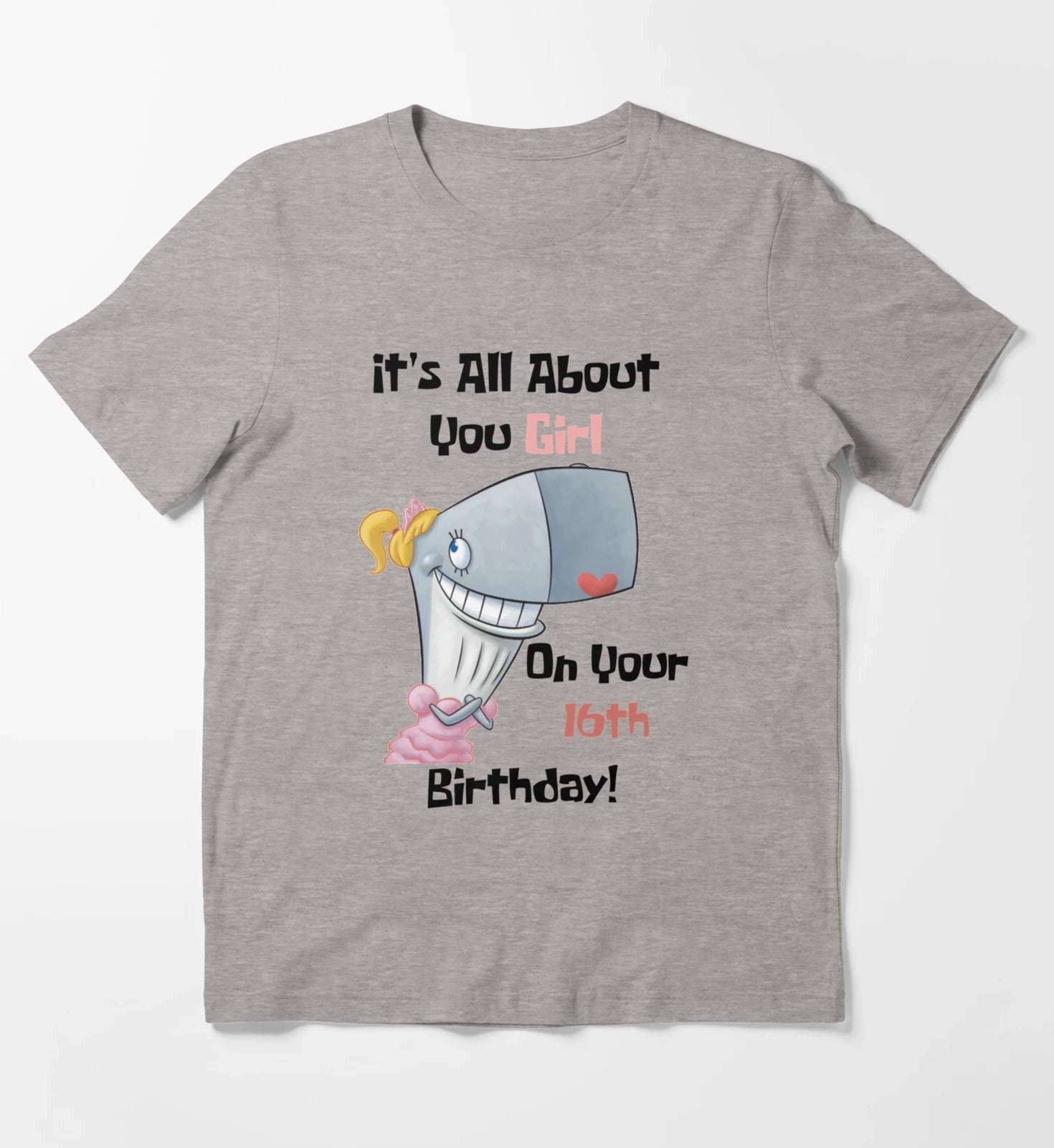 Its All About You Girl T-Shirt Heather Grey