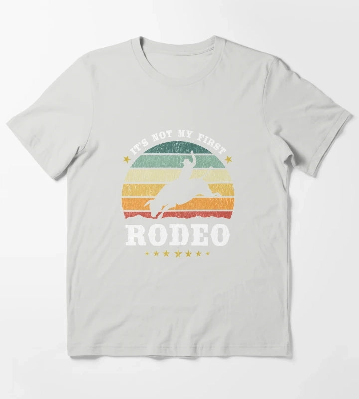Its Not My First Rodeo Western Rodeo Texan Retro Design T-Shirt Light Grey