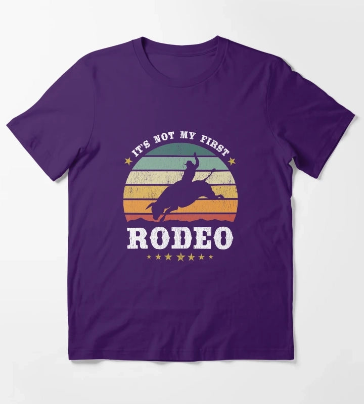 Its Not My First Rodeo Western Rodeo Texan Retro Design T-Shirt Purple
