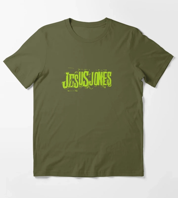 JESUS JONES logo 1989 T-Shirt Olive Green