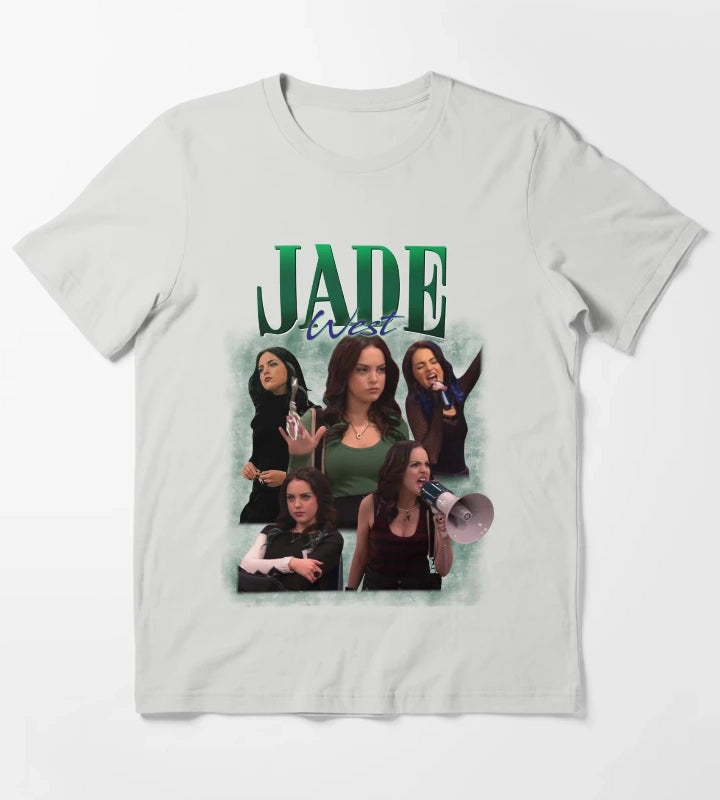Jade West Retro Homage Design T-Shirt Light Grey