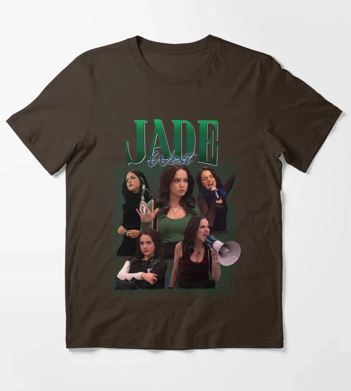 Jade West Retro Homage Design T-Shirt Brown