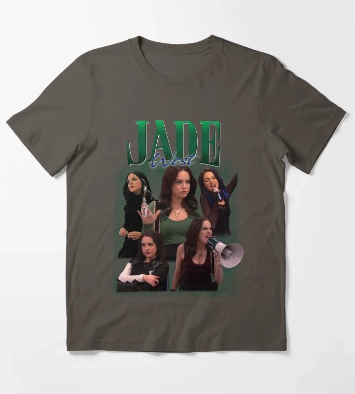 Jade West Retro Homage Design T-Shirt Dark Grey