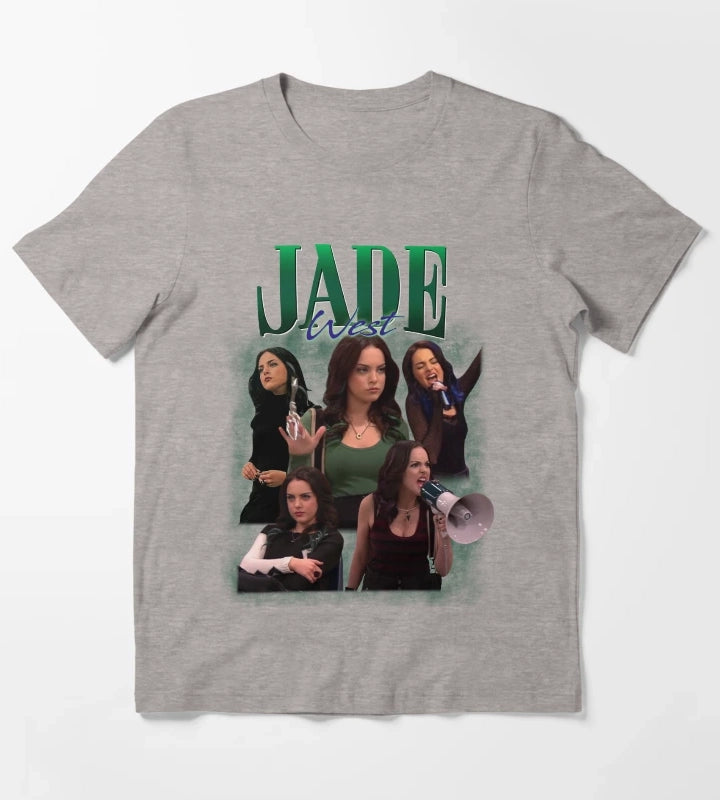 Jade West Retro Homage Design T-Shirt Heather Grey