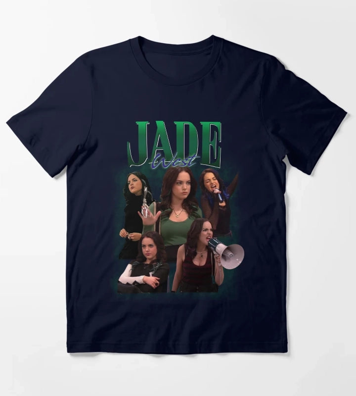 Jade West Retro Homage Design T-Shirt Navy