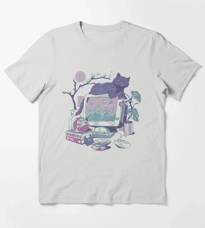 Japanese Desktop T-Shirt Light Grey