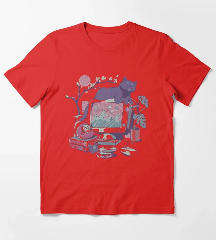Japanese Desktop T-Shirt Red