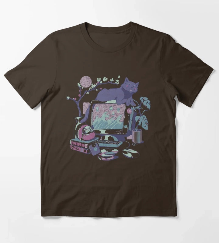 Japanese Desktop T-Shirt Brown