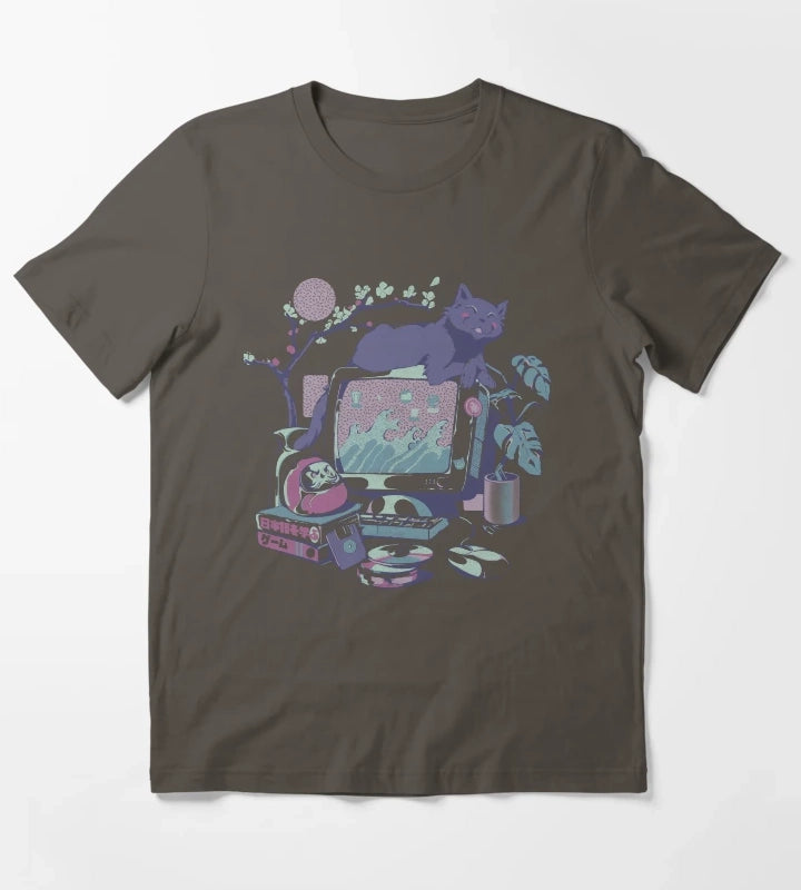 Japanese Desktop T-Shirt Dark Grey
