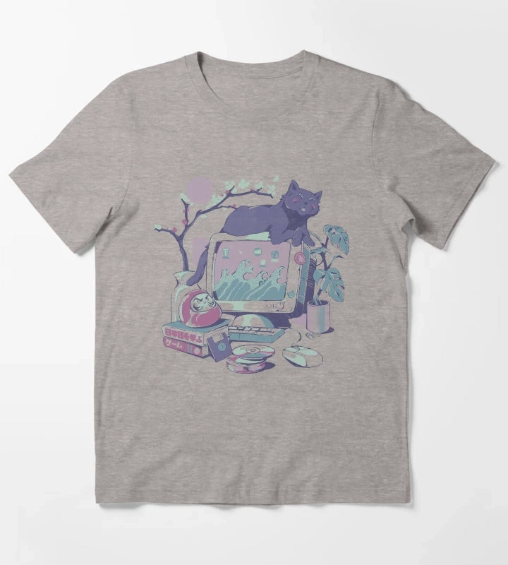 Japanese Desktop T-Shirt Heather Grey