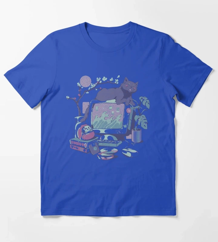 Japanese Desktop T-Shirt Blue