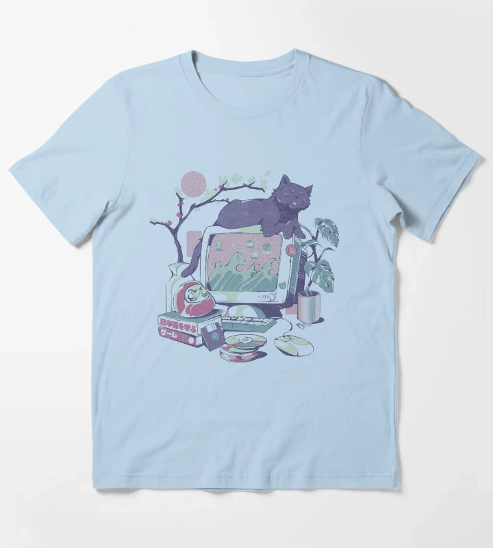 Japanese Desktop T-Shirt Sky Blue