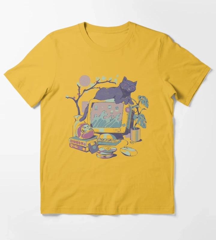 Japanese Desktop T-Shirt Yellow