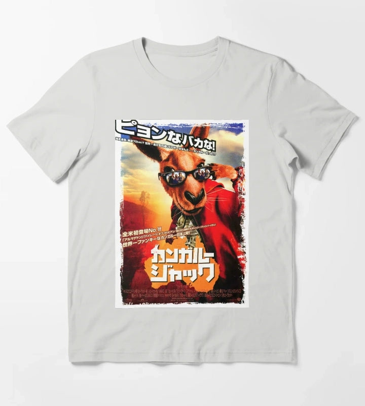 Japanese Kangaroo Jack T-Shirt Light Grey