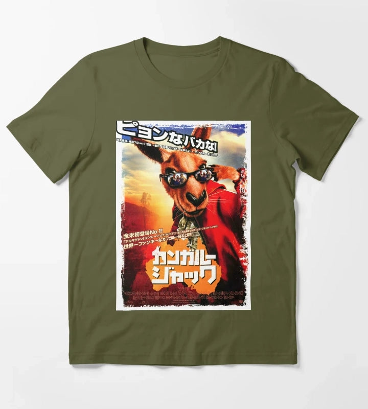 Japanese Kangaroo Jack T-Shirt Olive Green