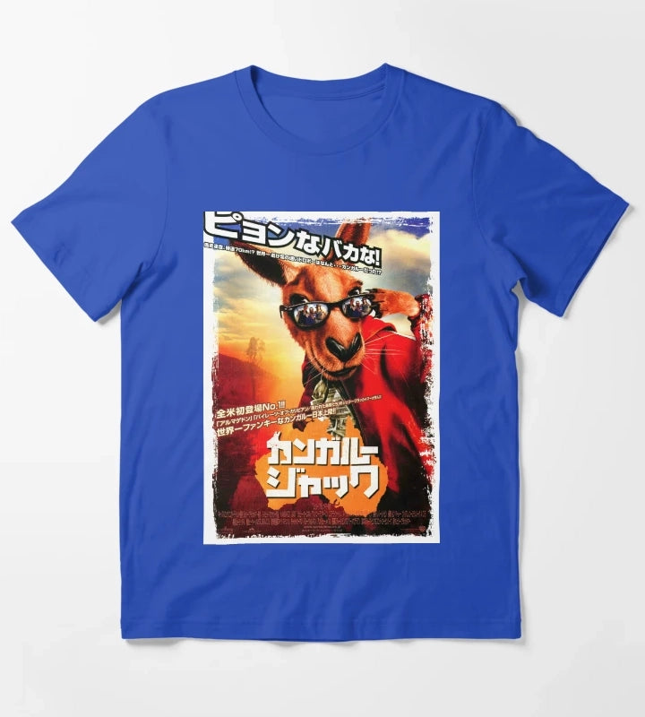 Japanese Kangaroo Jack T-Shirt Blue