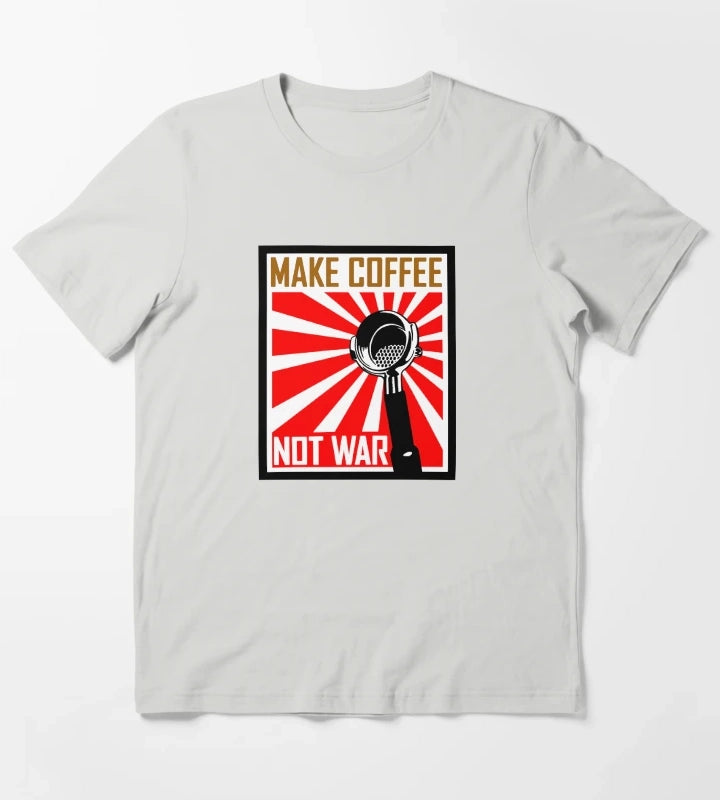 Japanese Propaganda Coffee Poster T-Shirt Light Grey