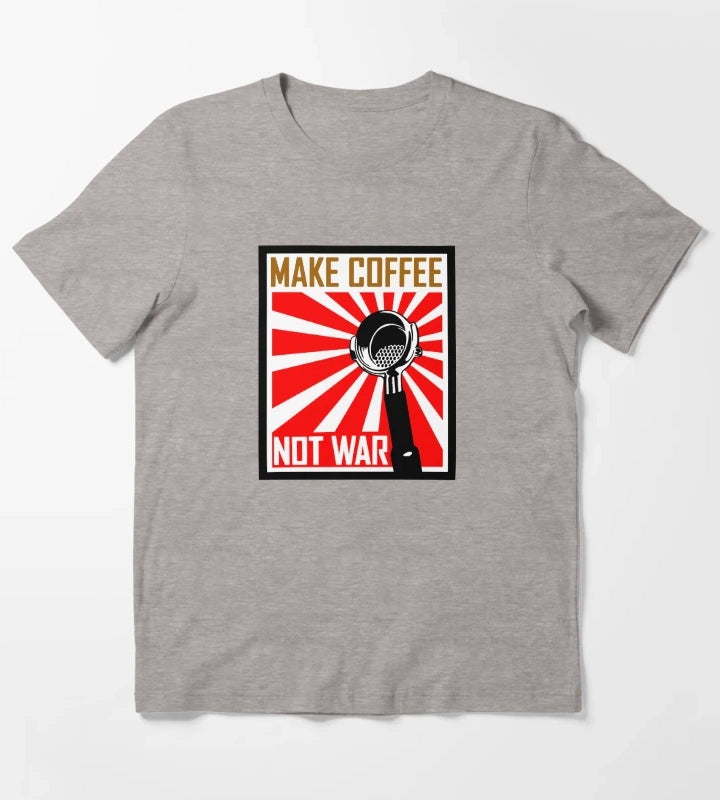 Japanese Propaganda Coffee Poster T-Shirt Heather Grey