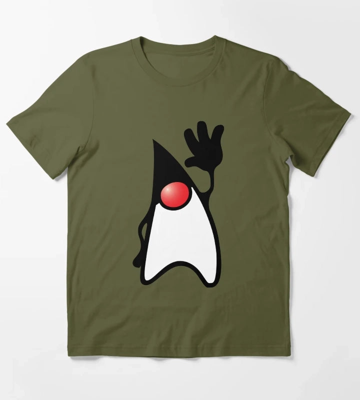 Java Duke Saying Hi T-Shirt Olive Green