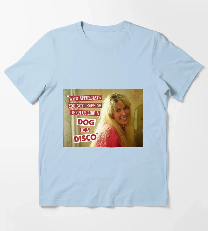 Jill Tyrell Dog at a disco T-Shirt Sky Blue