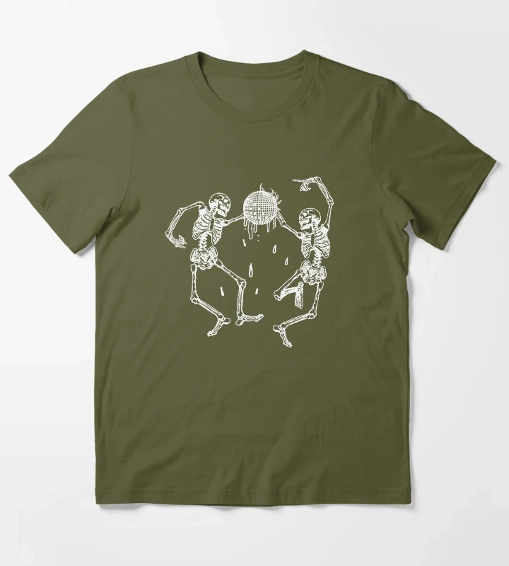 Joji Ballads 1 Slow Dancing Skeletons Disco Ball Design Recreation T-Shirt Olive Green