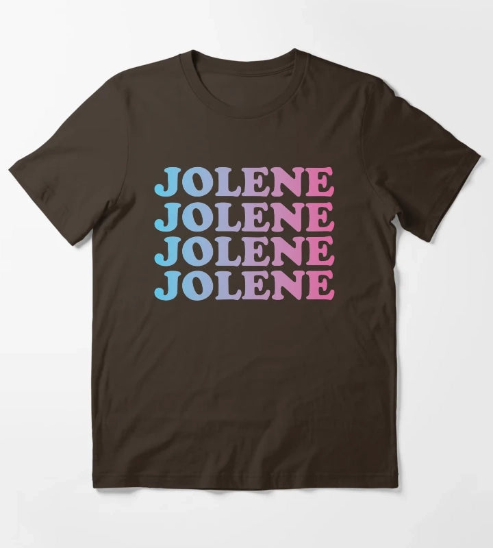 Jolene Jolene Jolene Joleeeene Pastel Gradient T-Shirt Brown