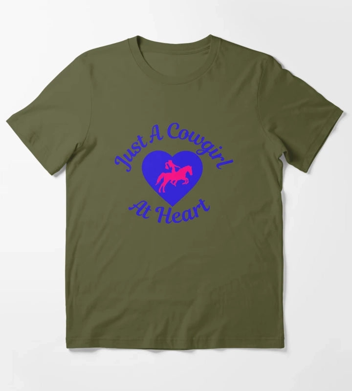 Just a cowgirl at heart T-Shirt Olive Green