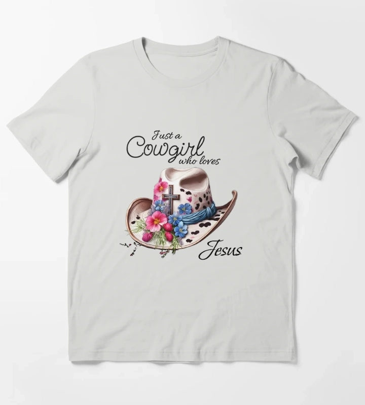 Just a cowgirl who loves Jesus T-Shirt Light Grey