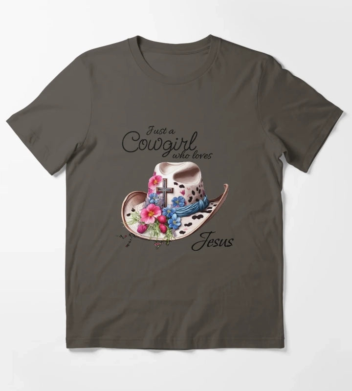 Just a cowgirl who loves Jesus T-Shirt Dark Grey