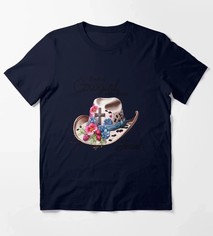 Just a cowgirl who loves Jesus T-Shirt Navy