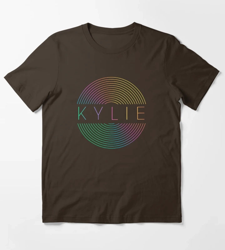 KYLIE MINOGUE Rainbow Vinyl Record T-Shirt Brown