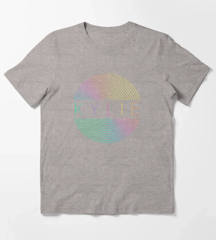 KYLIE MINOGUE Rainbow Vinyl Record T-Shirt Heather Grey