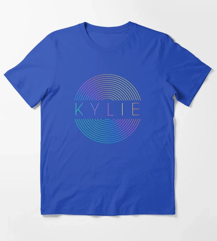 KYLIE MINOGUE Rainbow Vinyl Record T-Shirt Blue