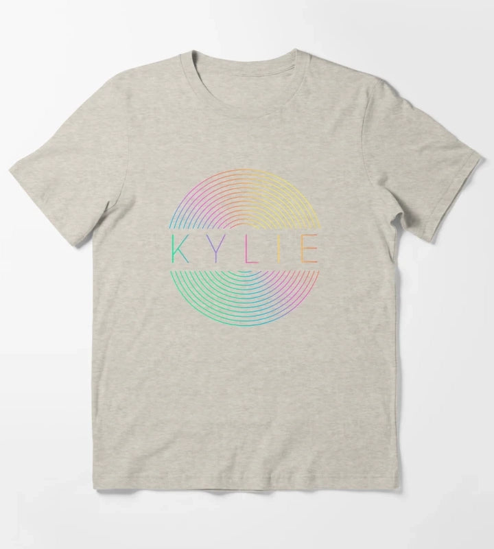 KYLIE MINOGUE Rainbow Vinyl Record T-Shirt Cream
