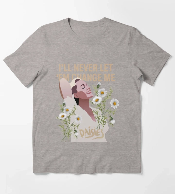 Katy Perry Daisies Cartoon T-Shirt Heather Grey