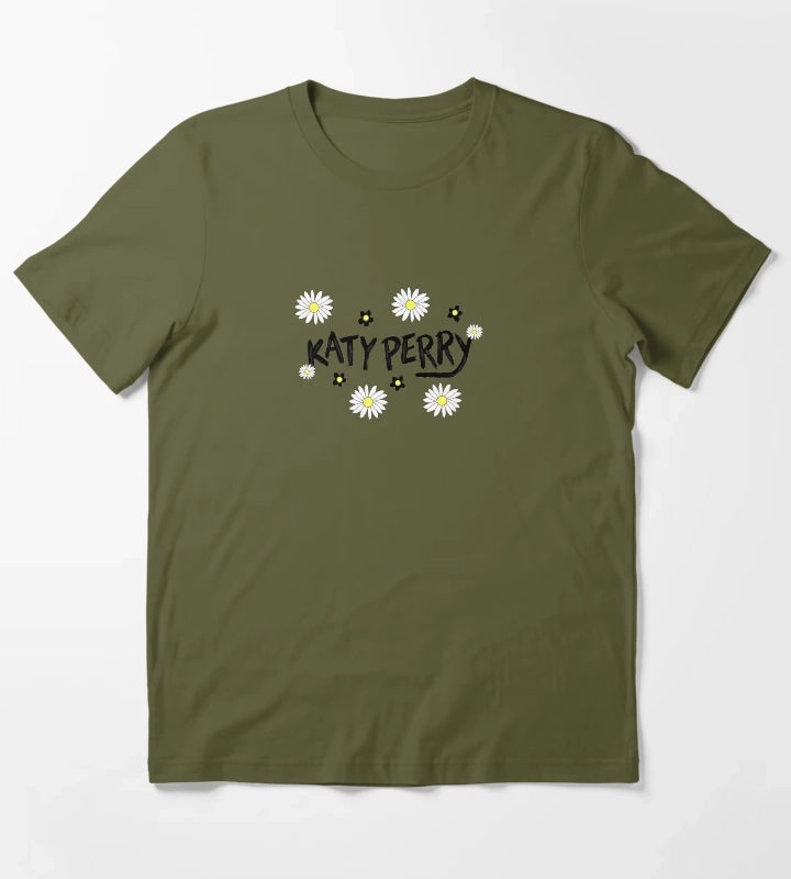 Katy Perry Daisies T-Shirt Olive Green