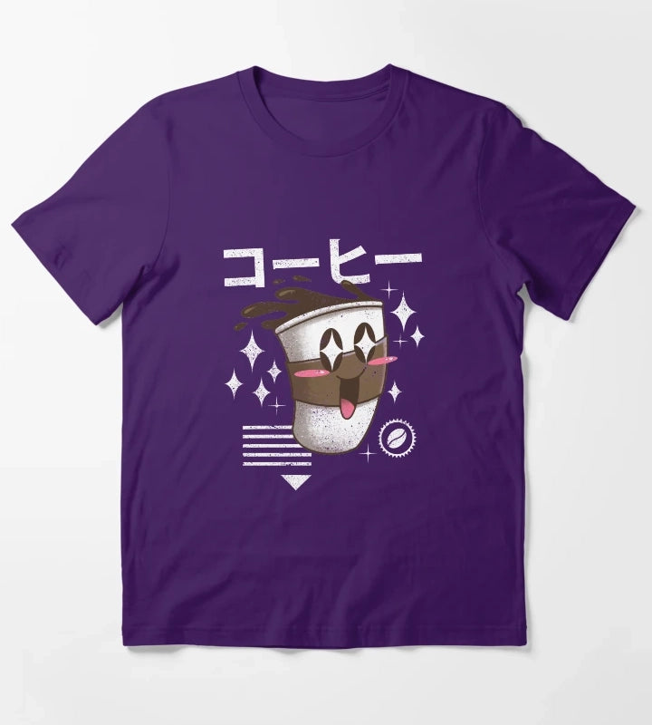 Kawaii Coffee T-Shirt Purple