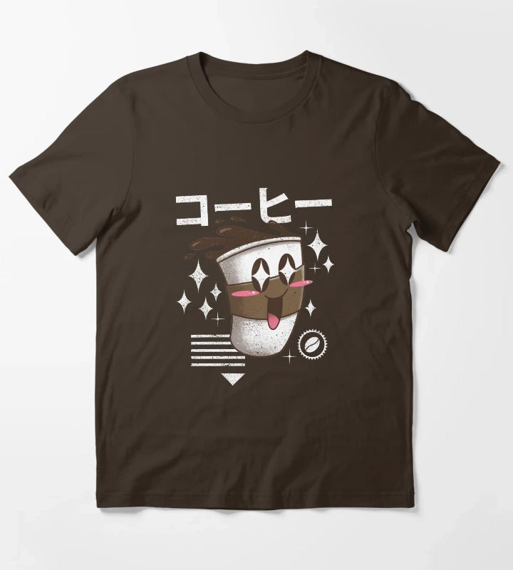 Kawaii Coffee T-Shirt Brown
