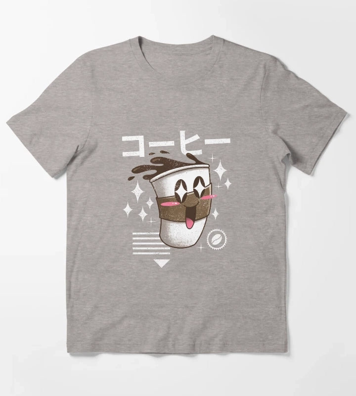 Kawaii Coffee T-Shirt Heather Grey
