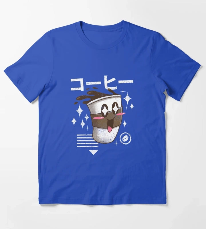 Kawaii Coffee T-Shirt Blue