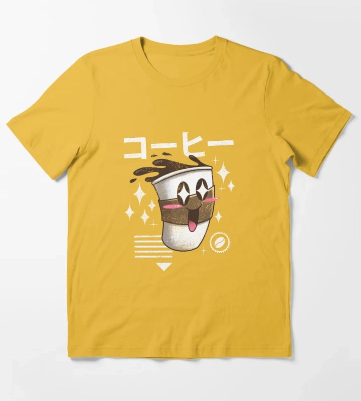 Kawaii Coffee T-Shirt Yellow