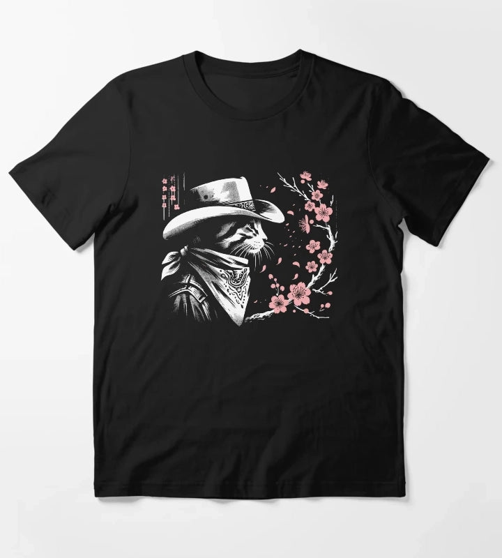 Kawaii Japanese Funny Cat Cowboy Cowgirl Meow Howdy Meowdy T-Shirt