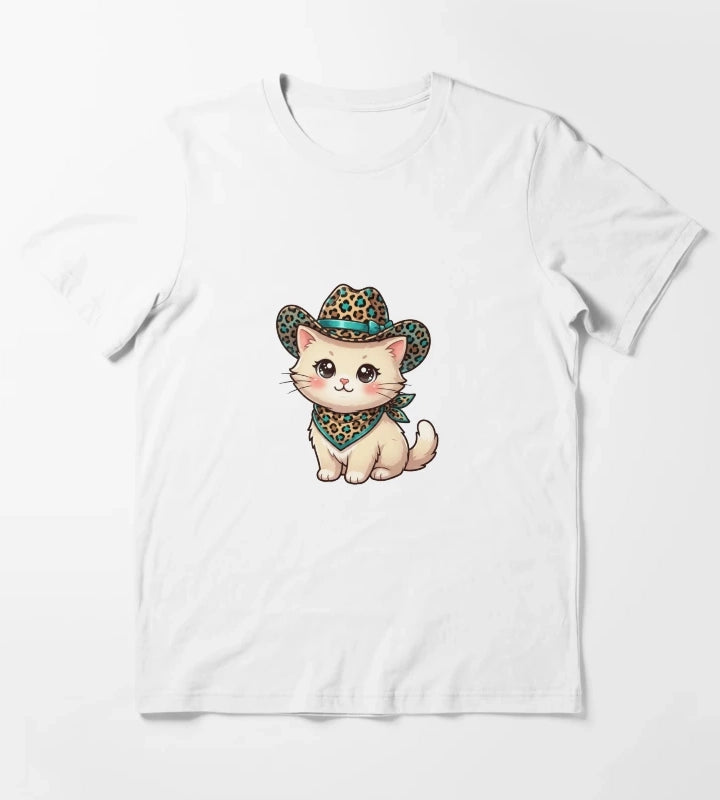 Kawaii Western Kitty T-Shirt White