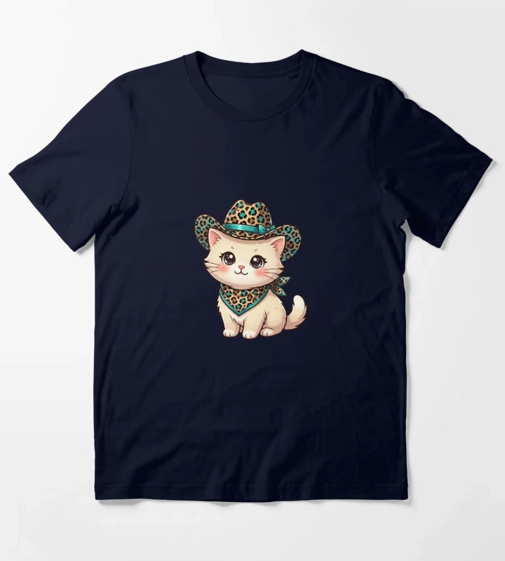 Kawaii Western Kitty T-Shirt Navy